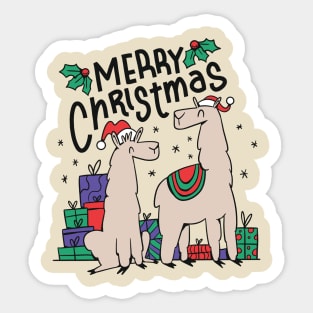 Christmas Alpacas Sticker